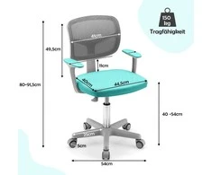 Promotions Vaikiškas rašomasis stalas su kėdė, 54x50x80-91,5 cm, turkio spalvos