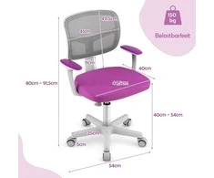 Promotions Vaikiškas rašomasis stalas su kėdė, 54x50x80-91,5 cm, žalia violetinė