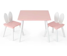 Promotions Vaikiškas stalas ir kėdžių rinkinys, 62x62x43 cm, rožinis