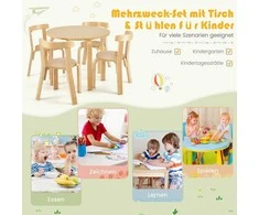 Promotions Vaikiškas stalas ir kėdžių komplektas, 60x60x50 cm, natūralus