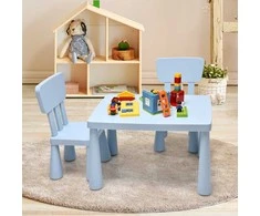 Promotions Vaikiškas stalas ir 2 kėdžių komplektas, 76,5x54,5x49,5 cm, mėlynas