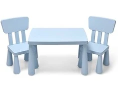 Promotions Vaikiškas stalas ir 2 kėdžių komplektas, 76,5x54,5x49,5 cm, mėlynas