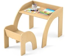 Promotions Vaikų stalas ir kėdžių rinkinys, 59.7x59.7x49.5 cm, natūrali balta