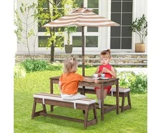 Kelioninis Promotions Vaikiškas stalas ir suoliukų komplektas, 89x28x47,5 cm, rudas