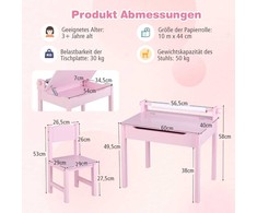 Promotions Vaikiškas stalas ir kėdžių rinkinys, 60x40x58 cm, rožinė
