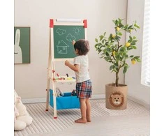 Promotions Vaikiška molbertas, reguliuojamas dvispusis, 44,5x40,6x101,6-125,7 cm, natūrali mėlyna