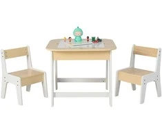 Promotions Vaikiškas stalas ir kėdžių rinkinys, 61x61x49,5 cm, natūrali balta