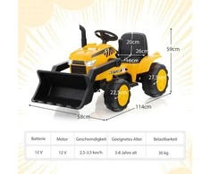 Promotions Vaikiškas ekskavatoriaus žaislas, 114x58x59 cm, geltonas