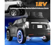 Promotions Elektrinis vaikiškas automobilis, Chevrolet Tahoe, 68x104x53 cm, Geltonas