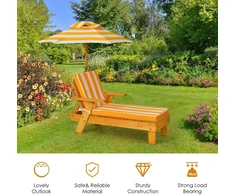 Promotions Lauko poilsio kėdė, 92.7x50.8x106.7 cm, Geltona Balta