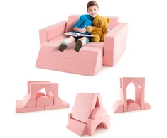 Promotions Vaikiška modulinė žaidimų sofa, 105.4x100.3x48.3 cm, rožinė