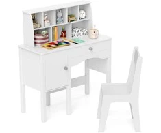 Promotions Vaikiškas rašomasis stalas ir kėdžių komplektas, 78.7x34.3x91.4 cm, rožinė ir balta