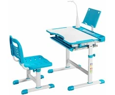 Promotions Vaikų mokymosi stalo ir kėdės rinkinys, 71.1x52.1x52.1-78.7 cm, mėlynas