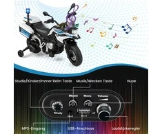 Promotions Baterijomis varomas policijos motociklas, 110x82,5x63 cm, baltas