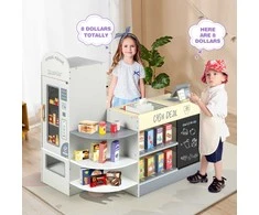 Promotions Vaikų maisto prekių parduotuvės žaidimų rinkinys, pilkas