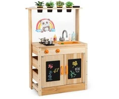 Promotions Vaikų purvo virtuvėlės žaidimų rinkinys, 68.6x34.3x94 cm, natūralus
