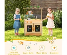 Promotions Vaikų purvo virtuvėlės žaidimų rinkinys, 68.6x34.3x94 cm, natūralus