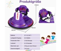 Promotions Vaikiškas atsitrenkimo automobilis, 66,5x66,5x47,6 cm, rožinis