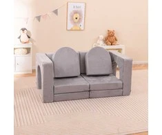 Promotions Modulinė vaikiška sofa žaidimams, 142,5x72,5x60,5 cm, pilka