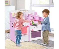 Promotions Medinė vaikų virtuvėlės žaislas, 59.9x29.5x62 cm, rožinė balta