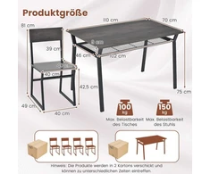 Promotions Valgomojo stalo komplektas, 110x70x75 cm, kaimiškos rudos spalvos