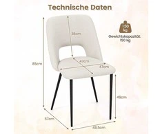 Promotions Valgomojo kėdė, 48.5x57x85 cm, Smėlio spalvos