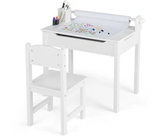 Promotions Vaikų veiklos stalo ir kėdžių rinkinys, 66x39.4x58.4 cm, Pilka balta