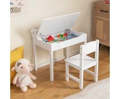 Promotions Vaikų veiklos stalo ir kėdžių rinkinys, 66x39.4x58.4 cm, Pilka balta