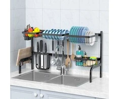 Promotions Indų džiovinimo stovas, reguliuojamas virš kriauklės, 53-99x30x53 cm, juodas