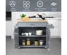 Lova Promotions Virtuvės sala su ratukais, 116x40x85 cm, Pilka
