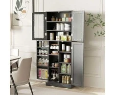 Promotions Virtuvės sandėliavimo spintelė, 60x31x161 cm, Juoda