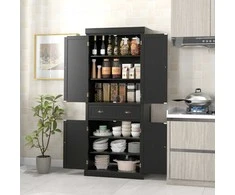 Promotions Virtuvės sandėliavimo spintelė, 76x40x183 cm, juoda
