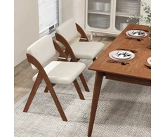 Promotions Sulankstoma virtuvės valgomojo kėdė, 53.3x55.9x76.2 cm, riešutmedžio, smėlio spalvos
