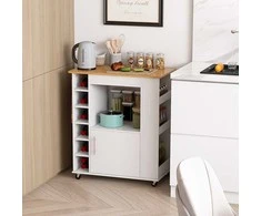 Promotions Virtuvinis vežimėlis, 76.2x44.5x88.9 cm, Balta Natūrali