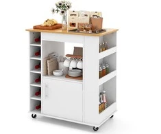 Promotions Virtuvinis vežimėlis, 76.2x44.5x88.9 cm, Balta Natūrali