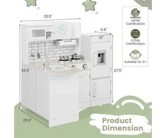 Promotions Vaikų kampelio virtuvėlės žaidimų rinkinys, 64.8x59.7x85.1 cm, baltas