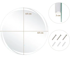 Promotions Vonios veidrodis, LED, 60x60 cm, sidabrinis