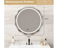 Promotions Vonios veidrodis, LED, 76x76x3,5 cm, sidabrinis