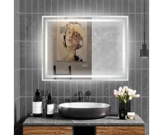 Promotions Vonios veidrodis, LED, 80x60 cm, sidabrinis