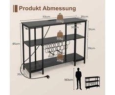 Promotions Vyno lentyna, 113x35x85 cm, Pilka