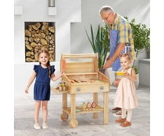 Promotions Vaikiškas medinis kepsninės žaidimų rinkinys, 53,3x35,6x63,5 cm, natūralios spalvos