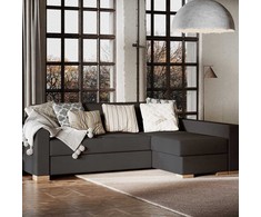 Customform Kampinė Sofa-Lovalaukė, STABLE R, 95x232 cm, Gelsvai Pilka