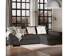 Customform Kampinė Sofa-Lovalaukė, STABLE R, 95x232 cm, Gelsvai Pilka