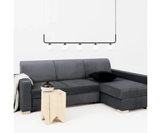Customform Kampinė Sofa-Lovalaukė, STABLE R, 95x232 cm, Gelsvai Pilka
