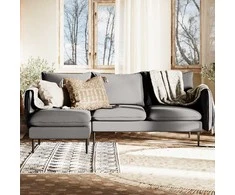 Customform Kampinė Sofa, POSH L Juodas, 89x210 cm, Pilka