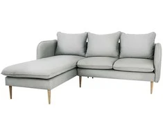 Customform Kampinė sofa, POSH L WOOD, 0.89x2.1x0.9 m, Platininė pilka