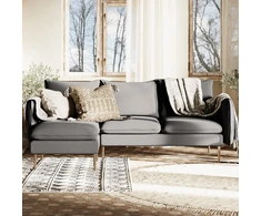 Customform Kampinė Sofa, POSH L WOOD, 89x210x90 cm, Pilka