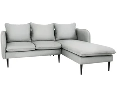 Customform Kampinė sofa, POSH P Juodas, 89x210 cm, Platinos Pilka