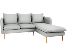 Customform Kampinė sofa, POSH P WOOD, 0.89x2.1x0.9 m, Platininė pilka