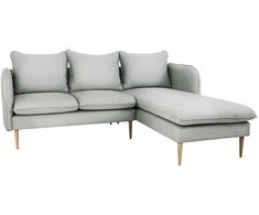 Customform Kampinė sofa, POSH P WOOD, 0.89x2.1x0.9 m, Platininė pilka